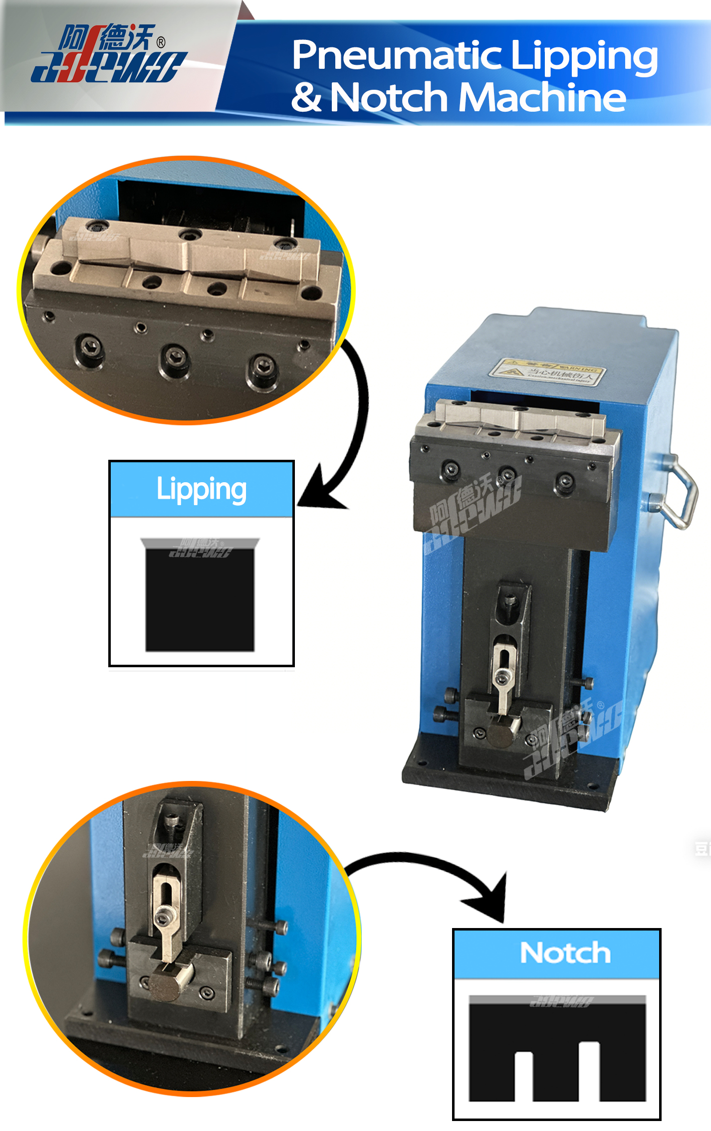 Pneumatic Lipping & Notch ເຄື່ອງ